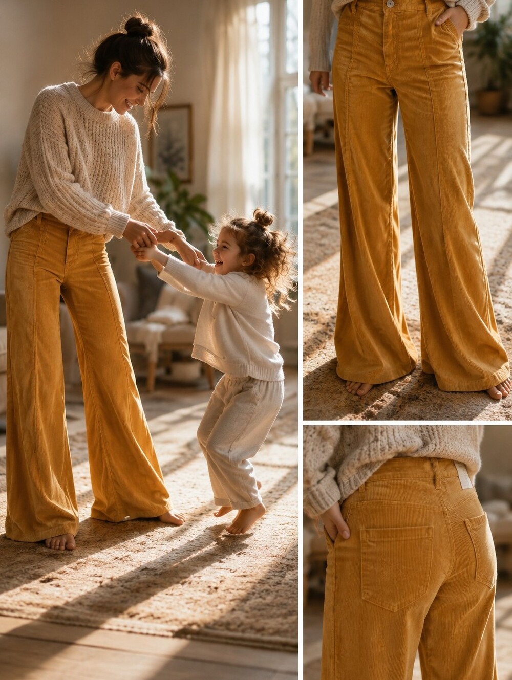 We The Free Wide-Leg Flare Pants - Mustered Color Corduroy, NWT, 29